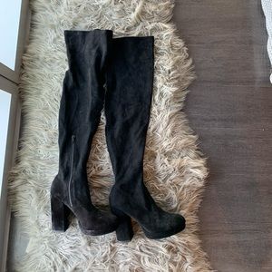 Tall Black Suede Boots